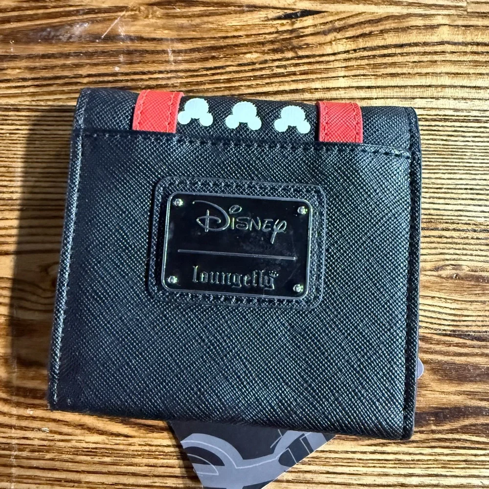 Loungefly Disney Mickey Mouse Cardholder Wallet Black Red NWT‎
